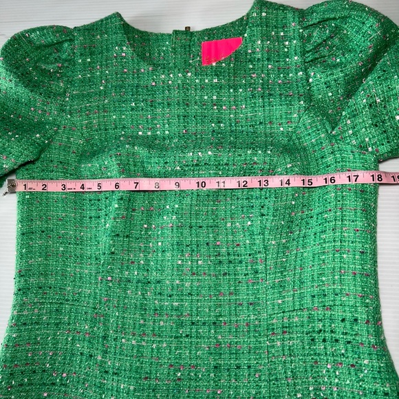 Lilly Pulitzer Ryner Boucle Kelly Green Tweed Midi Dress Size 8 - Picture 5 of 14